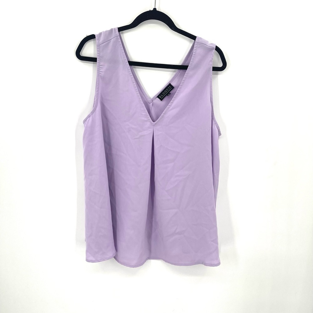 ✨HP✨ Eloquii lavender sleeveless v neck pleated front plus size 18 blouse